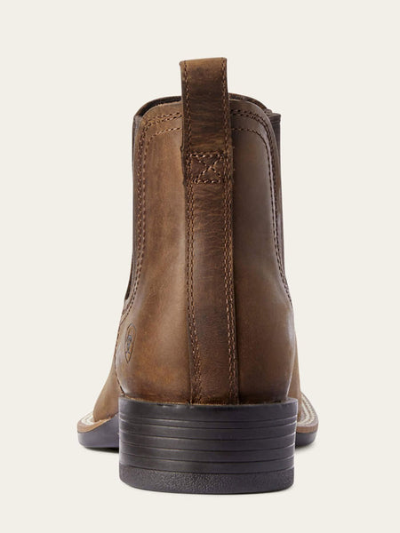 Ariat 10031452 Mens Sport Booker Ultra Western Boot Distressed Tan back view. If you need any assistance with this item or the purchase of this item please call us at five six one seven four eight eight eight zero one Monday through Saturday 10:00a.m EST to 8:00 p.m EST