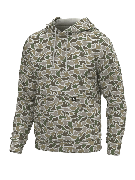 Local Boy Outfitters L1300033-DCC Mens Hilltop Hoodie Duck Camo front view. If you need any assistance with this item or the purchase of this item please call us at five six one seven four eight eight eight zero one Monday through Saturday 10:00a.m EST to 8:00 p.m EST