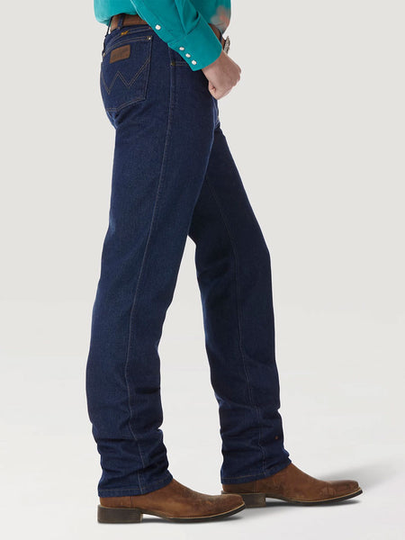 Wrangler 47MWZPW Mens Premium Cowboy Cut Regular Fit Jeans Prewashed side view. If you need any assistance with this item or the purchase of this item please call us at five six one seven four eight eight eight zero one Monday through Saturday 10:00a.m EST to 8:00 p.m EST