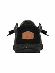 Hey Dude 40296-060 Mens Wally Washed Canvas Shoe Black back view. If you need any assistance with this item or the purchase of this item please call us at five six one seven four eight eight eight zero one Monday through Saturday 10:00a.m EST to 8:00 p.m EST