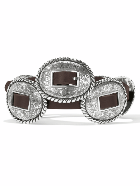 Brighton 5583L Ladies Fandango Concho Belt Brown front view. If you need any assistance with this item or the purchase of this item please call us at five six one seven four eight eight eight zero one Monday through Saturday 10:00a.m EST to 8:00 p.m EST