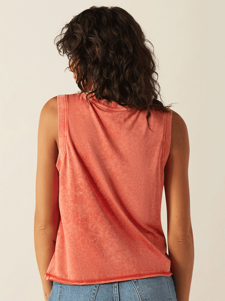 Ariat 10058776 Womens Desert Club Tank Chili back view. If you need any assistance with this item or the purchase of this item please call us at five six one seven four eight eight eight zero one Monday through Saturday 10:00a.m EST to 8:00 p.m EST