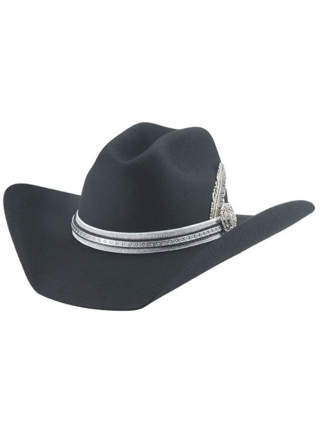 Bullhide WISHFUL THINKIN 0871 8x Felt Hat Black side / front view. If you need any assistance with this item or the purchase of this item please call us at five six one seven four eight eight eight zero one Monday through Saturday 10:00a.m EST to 8:00 p.m EST