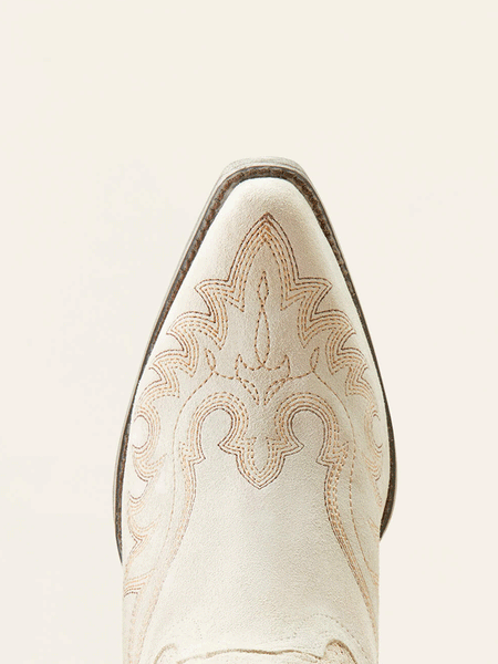 Ariat 10050899 Womens Chandler Western Boot Cloud White Suede toe view from above. If you need any assistance with this item or the purchase of this item please call us at five six one seven four eight eight eight zero one Monday through Saturday 10:00a.m EST to 8:00 p.m EST