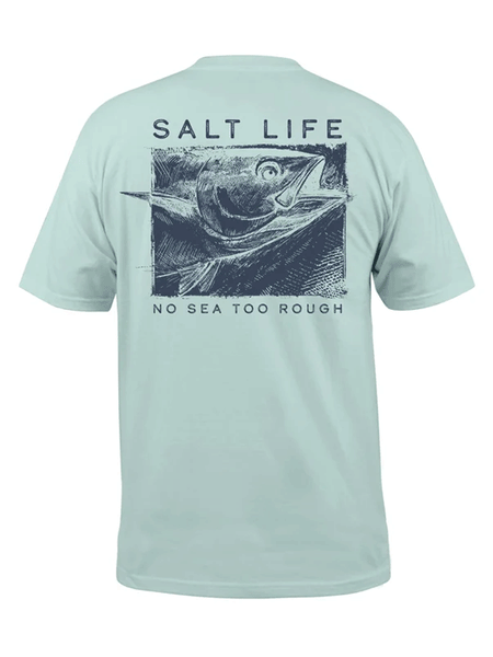 Salt Life SLM11190-FREMI Mens Resurface Short Sleeve Pocket Tee Fresh Mint back view. If you need any assistance with this item or the purchase of this item please call us at five six one seven four eight eight eight zero one Monday through Saturday 10:00a.m EST to 8:00 p.m EST