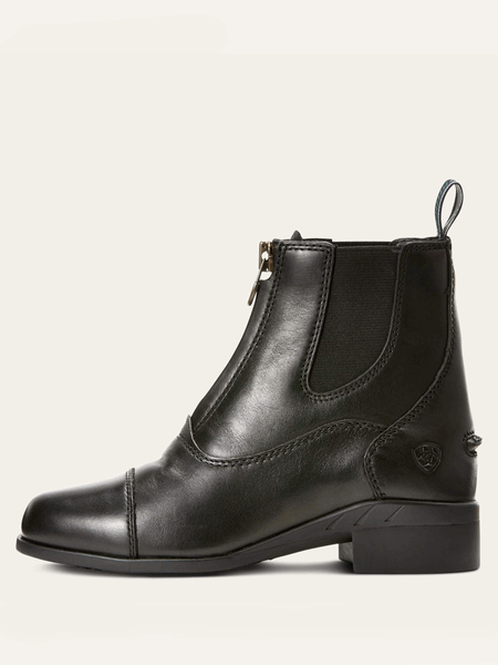 Ariat 10027242 Kids Devon IV Zip Paddock Boots Black side view. If you need any assistance with this item or the purchase of this item please call us at five six one seven four eight eight eight zero one Monday through Saturday 10:00a.m EST to 8:00 p.m EST