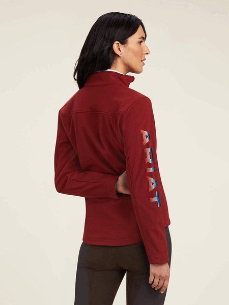 Ariat 10041280 Womens New Team Softshell Jacket Red back and side view. If you need any assistance with this item or the purchase of this item please call us at five six one seven four eight eight eight zero one Monday through Saturday 10:00a.m EST to 8:00 p.m EST