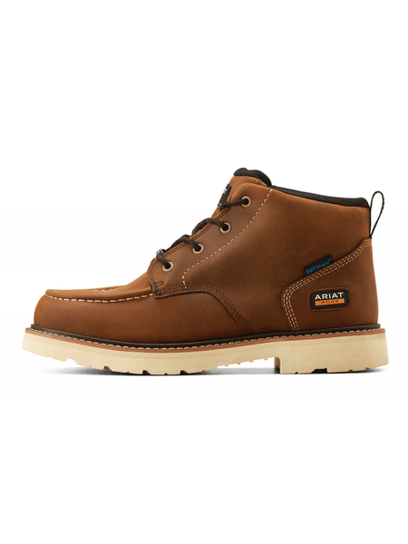 Ariat 10050846 Mens Rebar Lift Chukka Waterproof Work Boot Distressed Brown outter side view. If you need any assistance with this item or the purchase of this item please call us at five six one seven four eight eight eight zero one Monday through Saturday 10:00a.m EST to 8:00 p.m EST