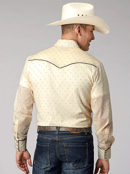 Roper 01-001-0086-4065 Mens Long Sleeve Retro Western Shirt