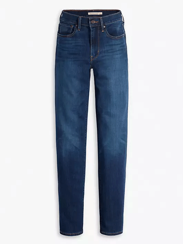 Levi's 188830048 Womens 724 High Rise Slim Straight Jean Dark Wash front view. If you need any assistance with this item or the purchase of this item please call us at five six one seven four eight eight eight zero one Monday through Saturday 10:00a.m EST to 8:00 p.m EST