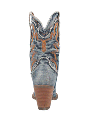Dingo DI950-BL Womens Y'ALL NEED DOLLY Western Fashion Boot Denim Blue back view. If you need any assistance with this item or the purchase of this item please call us at five six one seven four eight eight eight zero one Monday through Saturday 10:00a.m EST to 8:00 p.m EST