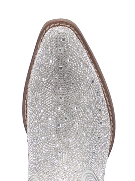 Dingo DI577 Womens Rhinestone Cowgirl Leather Bootie Silver toe view from above. If you need any assistance with this item or the purchase of this item please call us at five six one seven four eight eight eight zero one Monday through Saturday 10:00a.m EST to 8:00 p.m EST