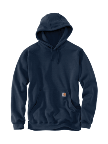 Carhartt K121-472 Mens Loose Fit Midweight Hoodie New Navy front view. If you need any assistance with this item or the purchase of this item please call us at five six one seven four eight eight eight zero one Monday through Saturday 10:00a.m EST to 8:00 p.m EST