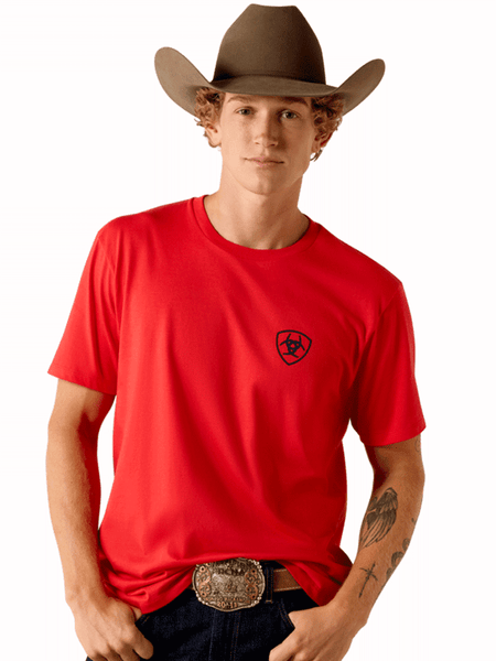 Ariat 10054352 Mens Chinelos Hex Classic Fit T-Shirt Mars Red front view. If you need any assistance with this item or the purchase of this item please call us at five six one seven four eight eight eight zero one Monday through Saturday 10:00a.m EST to 8:00 p.m EST