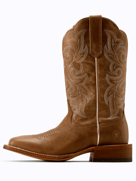 Ariat 10074374 Womens County Lane Wide Square Toe Western Boot Natural Tanside view. If you need any assistance with this item or the purchase of this item please call us at five six one seven four eight eight eight zero one Monday through Saturday 10:00a.m EST to 8:00 p.m EST