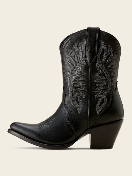 Ariat 10074388 Womens Julietta J Toe Western Boot Obsidian side view. If you need any assistance with this item or the purchase of this item please call us at five six one seven four eight eight eight zero one Monday through Saturday 10:00a.m EST to 8:00 p.m EST