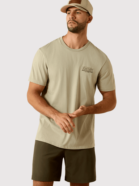Ariat 10071196 Mens Porcupine Posse Classic Fit T-Shirt Elm front view. If you need any assistance with this item or the purchase of this item please call us at five six one seven four eight eight eight zero one Monday through Saturday 10:00a.m EST to 8:00 p.m EST