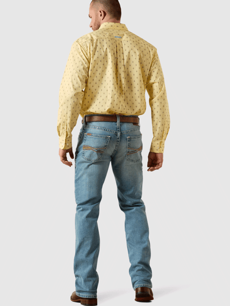 Ariat 10072948 Mens M4 Low Rise Gus Relaxed Boot Cut Jean Kayne back view. If you need any assistance with this item or the purchase of this item please call us at five six one seven four eight eight eight zero one Monday through Saturday 10:00a.m EST to 8:00 p.m EST