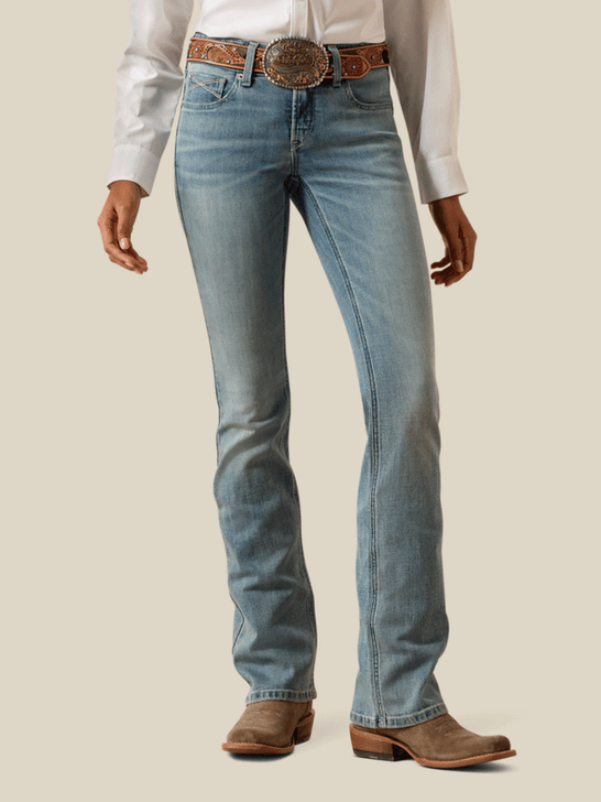 Ariat 10072973 Womens Perfect Rise Nayelli Boot Cut Jeans Brisbane Light Blue front view. If you need any assistance with this item or the purchase of this item please call us at five six one seven four eight eight eight zero one Monday through Saturday 10:00a.m EST to 8:00 p.m EST