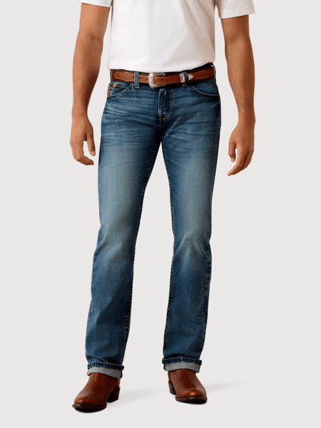 Ariat 10072980 Mens M7 Slim Axel Straight Jean Livermore front view. If you need any assistance with this item or the purchase of this item please call us at five six one seven four eight eight eight zero one Monday through Saturday 10:00a.m EST to 8:00 p.m EST