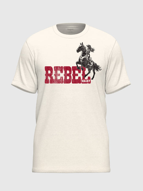 Ariat 10083087 Womens Rebel T-Shirt Natural front view. If you need any assistance with this item or the purchase of this item please call us at five six one seven four eight eight eight zero one Monday through Saturday 10:00a.m EST to 8:00 p.m EST