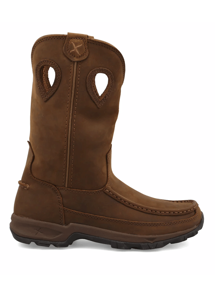 Twisted X WHKB001 Womens Pull On Hiker Boot Distressed Saddle front and side view. If you need any assistance with this item or the purchase of this item please call us at five six one seven four eight eight eight zero one Monday through Saturday 10:00a.m EST to 8:00 p.m EST