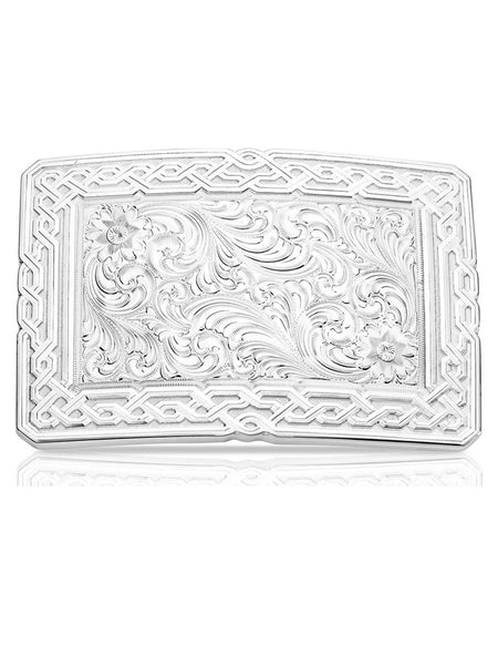 Montana Silversmiths 51810 Unyielding Grit Buckle Silver front view. If you need any assistance with this item or the purchase of this item please call us at five six one seven four eight eight eight zero one Monday through Saturday 10:00a.m EST to 8:00 p.m EST