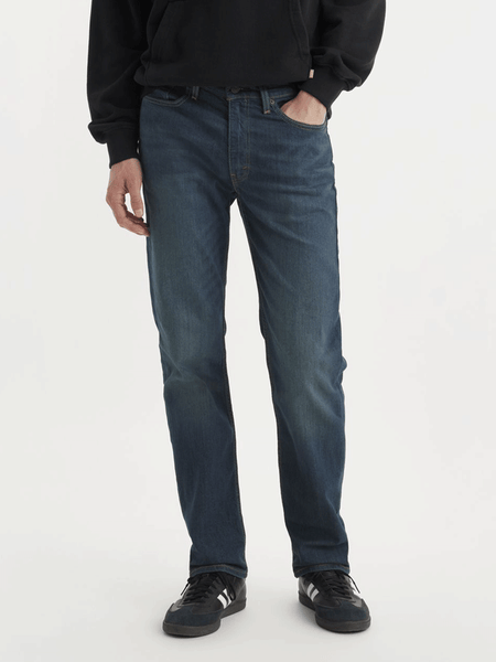 Levi's 005140403 Mens 514 Straight Fit Jeans Midnight Blue front view. If you need any assistance with this item or the purchase of this item please call us at five six one seven four eight eight eight zero one Monday through Saturday 10:00a.m EST to 8:00 p.m EST