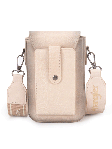Wrangler WG118-204TN Womens Crossbody Cell Phone Purse With Back Card Slots Tan back. If you need any assistance with this item or the purchase of this item please call us at five six one seven four eight eight eight zero one Monday through Saturday 10:00a.m EST to 8:00 p.m EST