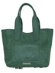 American West 1778915 Ladies Gypsy Patch Large Zip-Top Tote Bag Light Turquoise back view. If you need any assistance with this item or the purchase of this item please call us at five six one seven four eight eight eight zero one Monday through Saturday 10:00a.m EST to 8:00 p.m EST
