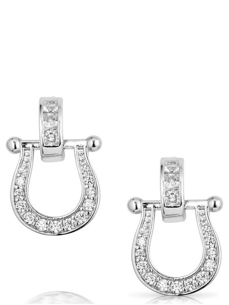 Montana Silversmiths ER5824 Womens Ride in Style Crystal Earrings Silver front. If you need any assistance with this item or the purchase of this item please call us at five six one seven four eight eight eight zero one Monday through Saturday 10:00a.m EST to 8:00 p.m EST