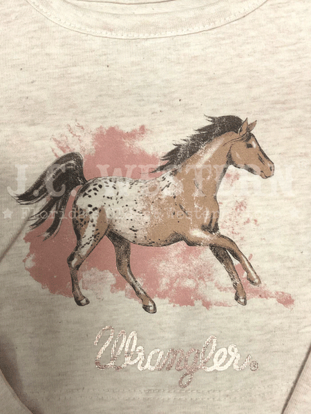 Wrangler 112322458 Infants Long Sleeve Printed TShirt Beige close up. If you need any assistance with this item or the purchase of this item please call us at five six one seven four eight eight eight zero one Monday through Saturday 10:00a.m EST to 8:00 p.m EST