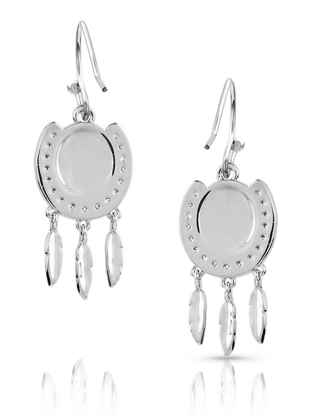 Montana Silversmiths ER5722 Womens Catching Luck Turquoise Horseshoe Earrings Silver back. If you need any assistance with this item or the purchase of this item please call us at five six one seven four eight eight eight zero one Monday through Saturday 10:00a.m EST to 8:00 p.m EST
