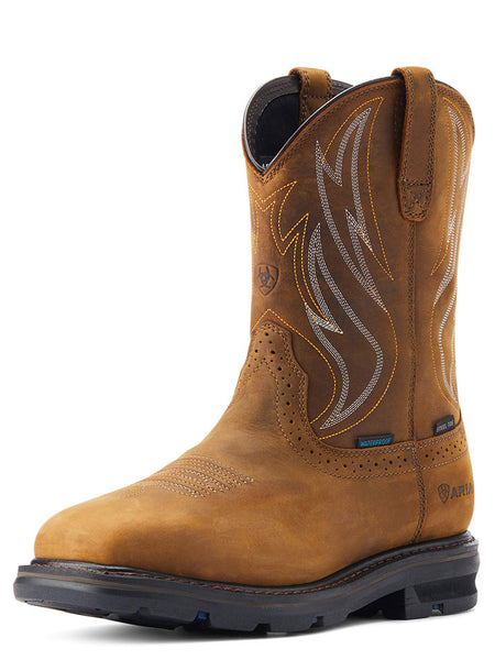 Ariat 10044544 Mens Sierra Shock Shield H20 Steel Toe Distressed Brown front view. If you need any assistance with this item or the purchase of this item please call us at five six one seven four eight eight eight zero one Monday through Saturday 10:00a.m EST to 8:00 p.m EST