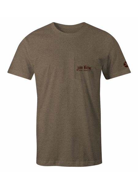 Hooey HT1647LTBR Mens John Wayne Crew Neck T-Shirt Brown front view. If you need any assistance with this item or the purchase of this item please call us at five six one seven four eight eight eight zero one Monday through Saturday 10:00a.m EST to 8:00 p.m EST