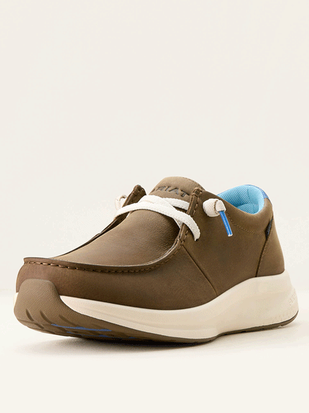 Ariat 10053820 Mens Buckeye Waterproof Shoe Artisan Tan front and side view. If you need any assistance with this item or the purchase of this item please call us at five six one seven four eight eight eight zero one Monday through Saturday 10:00a.m EST to 8:00 p.m EST