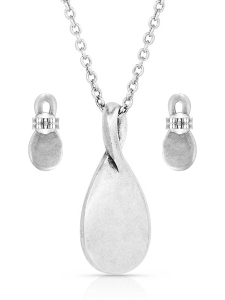 Montana Silversmiths JS5620 Womens Western Tradition Teardrop Jewelry Set Silver back view. If you need any assistance with this item or the purchase of this item please call us at five six one seven four eight eight eight zero one Monday through Saturday 10:00a.m EST to 8:00 p.m EST