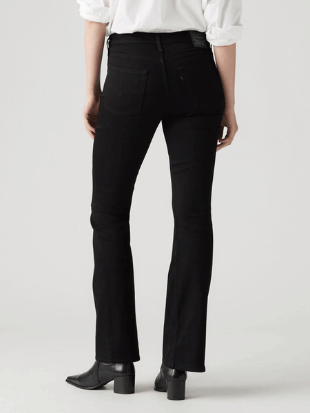 Levis 187590063 Womens 725 High Rise Bootcut Jeans Soft Black back view. If you need any assistance with this item or the purchase of this item please call us at five six one seven four eight eight eight zero one Monday through Saturday 10:00a.m EST to 8:00 p.m EST
