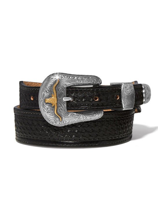 Tony Lama C42903 Mens Bovine Belt Black front view. If you need any assistance with this item or the purchase of this item please call us at five six one seven four eight eight eight zero one Monday through Saturday 10:00a.m EST to 8:00 p.m EST