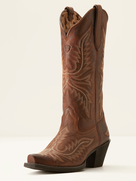 Ariat 10053788 Womens Round Up Collins Western Boot Rafter Tan front and side. If you need any assistance with this item or the purchase of this item please call us at five six one seven four eight eight eight zero one Monday through Saturday 10:00a.m EST to 8:00 p.m EST