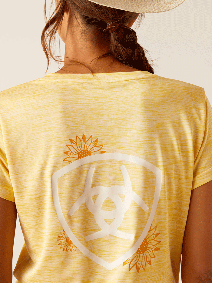 Ariat 10048738 Womens Laguna Logo Top Jojoba Yellow back view. If you need any assistance with this item or the purchase of this item please call us at five six one seven four eight eight eight zero one Monday through Saturday 10:00a.m EST to 8:00 p.m EST