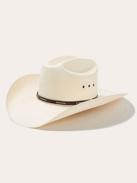 Stetson SSLLNO-304281 LLANO 10X Straw Hat Natural side / front view. If you need any assistance with this item or the purchase of this item please call us at five six one seven four eight eight eight zero one Monday through Saturday 10:00a.m EST to 8:00 p.m EST