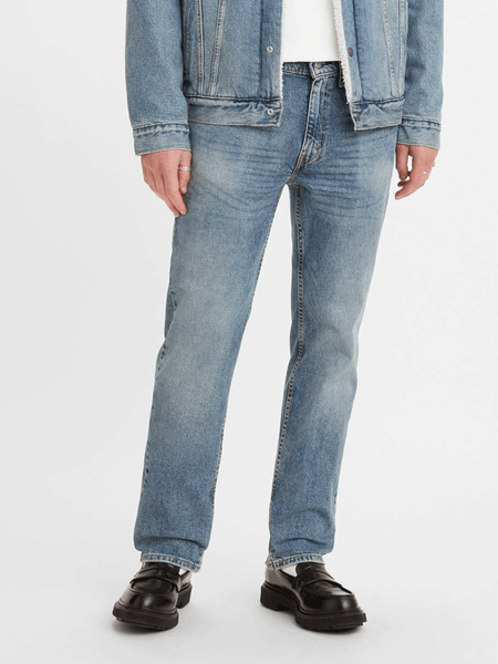 Levis 005141493 Mens 514 Straight Fit Jeans Walter Medium Wash front view. If you need any assistance with this item or the purchase of this item please call us at five six one seven four eight eight eight zero one Monday through Saturday 10:00a.m EST to 8:00 p.m EST