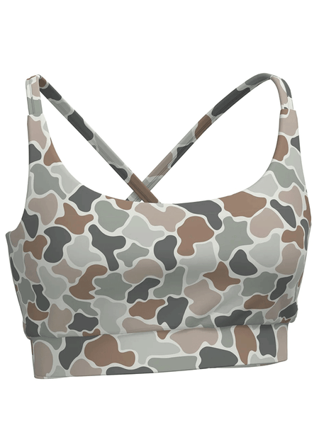 Local Girl Outfitters L5140002-FCF Womens Sports Bra Top Forest Camo Flora front view. If you need any assistance with this item or the purchase of this item please call us at five six one seven four eight eight eight zero one Monday through Saturday 10:00a.m EST to 8:00 p.m EST