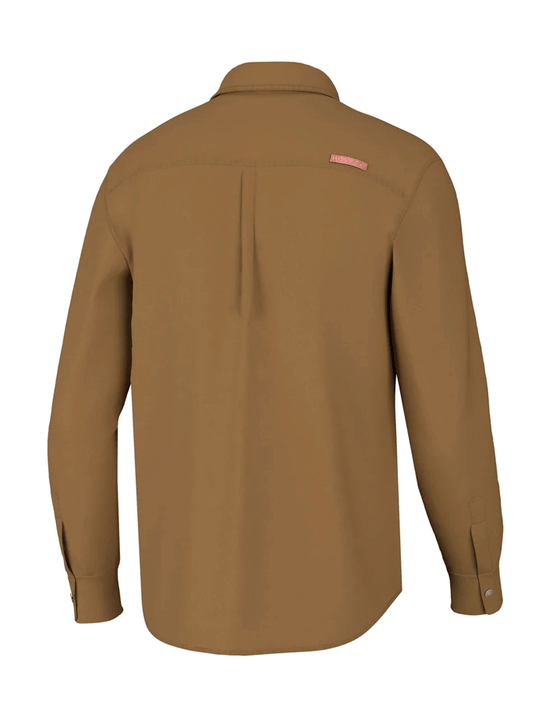 Local Boy Outfitters L1300014-ROK Mens Sportsmans Shacket Rustic Oak back view.If you need any assistance with this item or the purchase of this item please call us at five six one seven four eight eight eight zero one Monday through Saturday 10:00a.m EST to 8:00 p.m EST