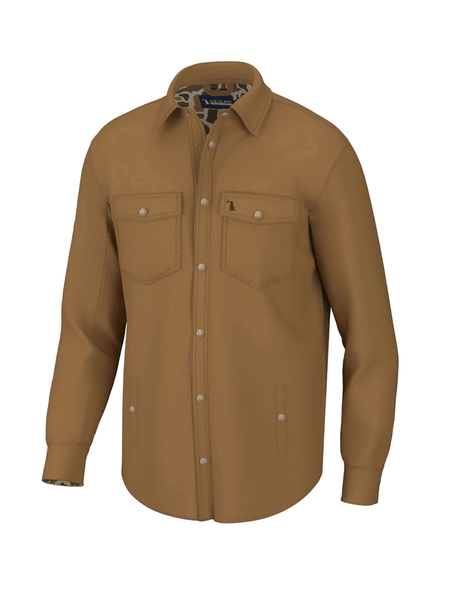 Local Boy Outfitters L1300014-ROK Mens Sportsmans Shacket Rustic Oak front view. If you need any assistance with this item or the purchase of this item please call us at five six one seven four eight eight eight zero one Monday through Saturday 10:00a.m EST to 8:00 p.m EST