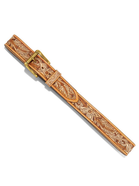 Justin C14124 Natural Floral Belt Tan front view