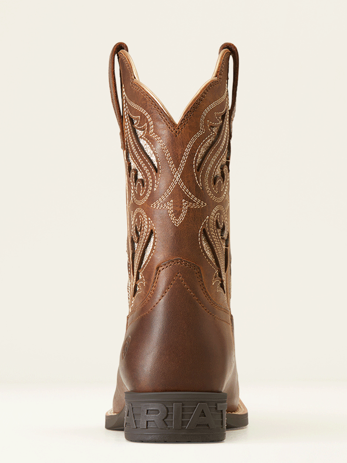 Ariat 10046884 Kids Round Up Bliss Western Boot Sassy Brown front and side view. If you need any assistance with this item or the purchase of this item please call us at five six one seven four eight eight eight zero one Monday through Saturday 10:00a.m EST to 8:00 p.m EST