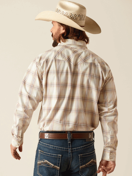 Ariat 10048502 Mens Pro Series Prescott Classic Fit Shirt Sandshell back view. If you need any assistance with this item or the purchase of this item please call us at five six one seven four eight eight eight zero one Monday through Saturday 10:00a.m EST to 8:00 p.m EST