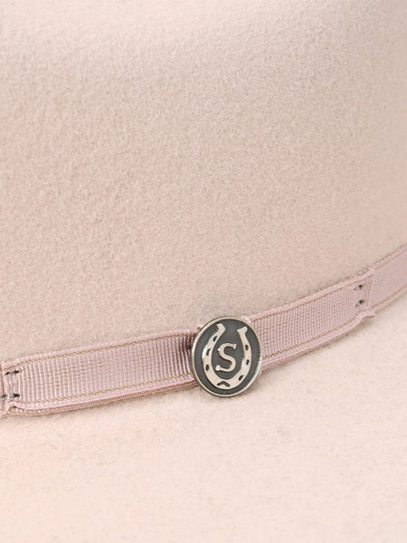Stetson XWPSMO-9140PP Pismo Cowboy Felt Hat Powder Pink close up.